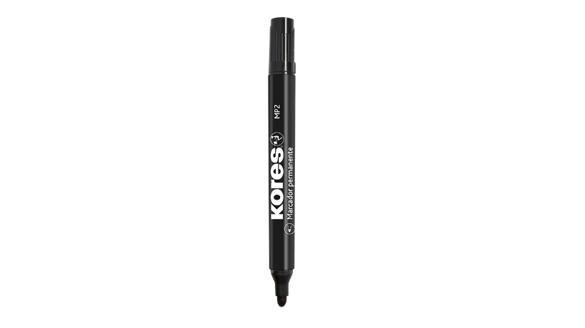 MARCADOR PERM KORES NEGRO MEDIO X UND