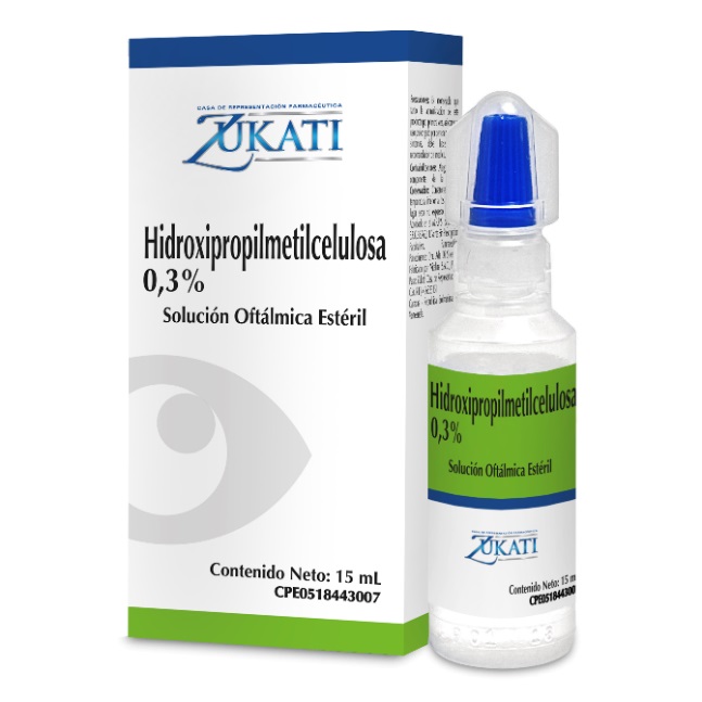 HIDROXIPROPILMETILCELULOSA SOLUC OFT 0,3% X 15ML ZUKATI