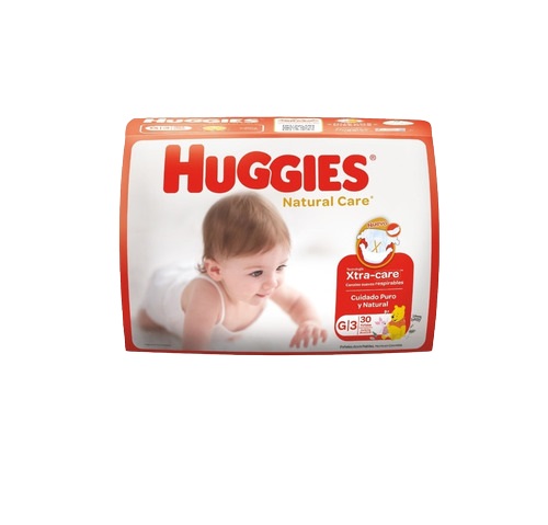 PAÑALES HUGGIES NAT CARE G X30UND