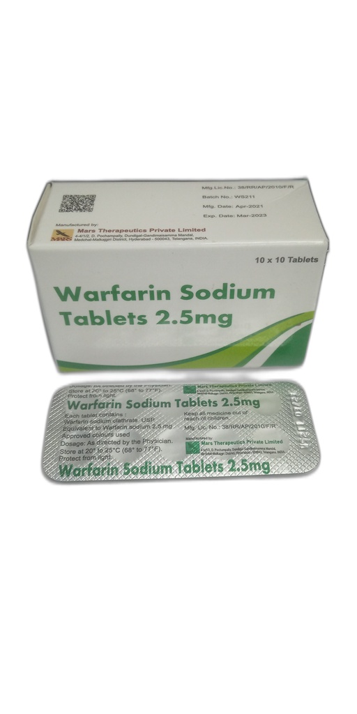 WARFARIN 2,5MG X 10TAB BLISTER MARS