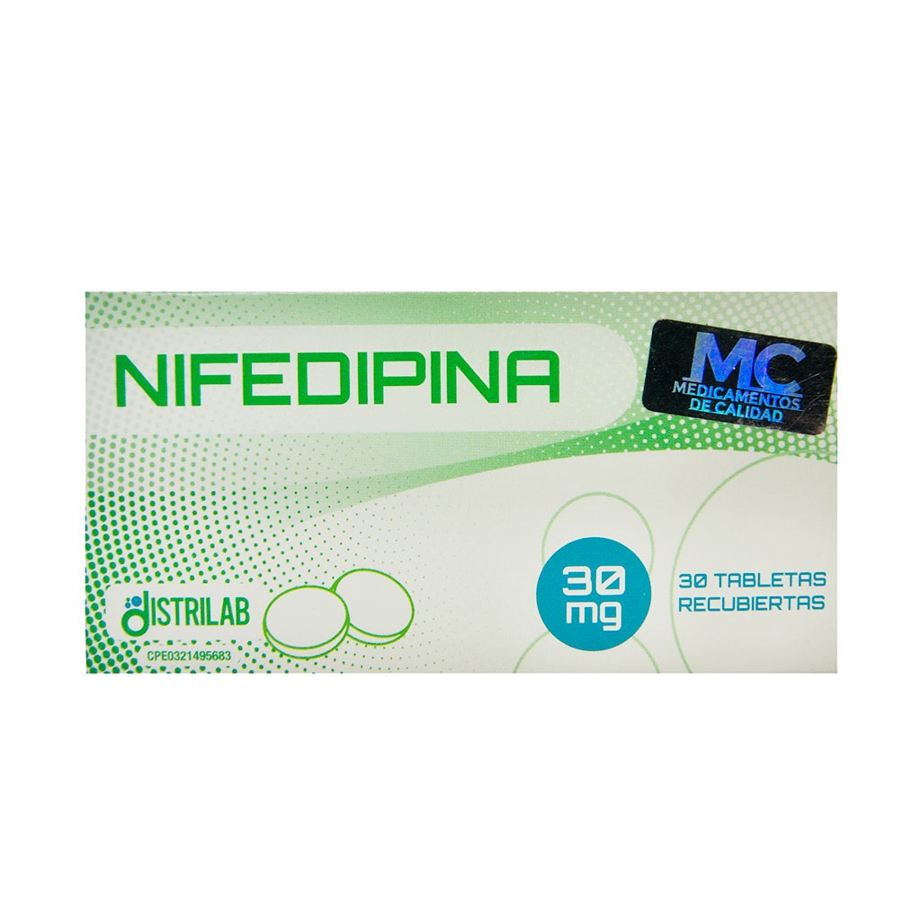 NIFEDIPINA 30MG X 30TABLETAS DISTRILAB