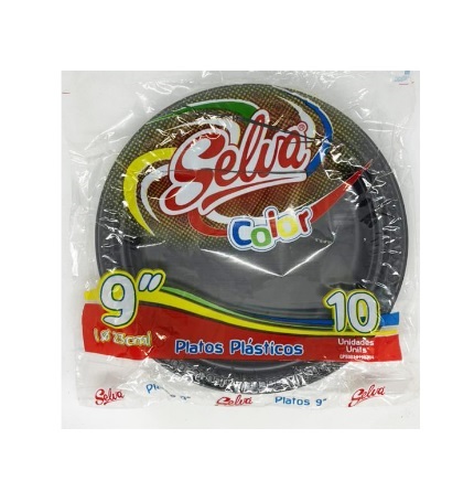 PLATOS SELVA L9 X 10UND LISO NEGRO
