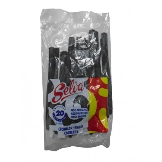 CUCHILLO SELVA X 20UND MED NEGRO