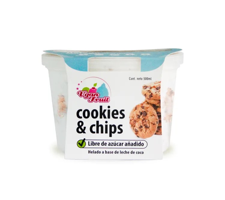 HELADO VGAN FRUIT 500ML COOKIES AND CHIP