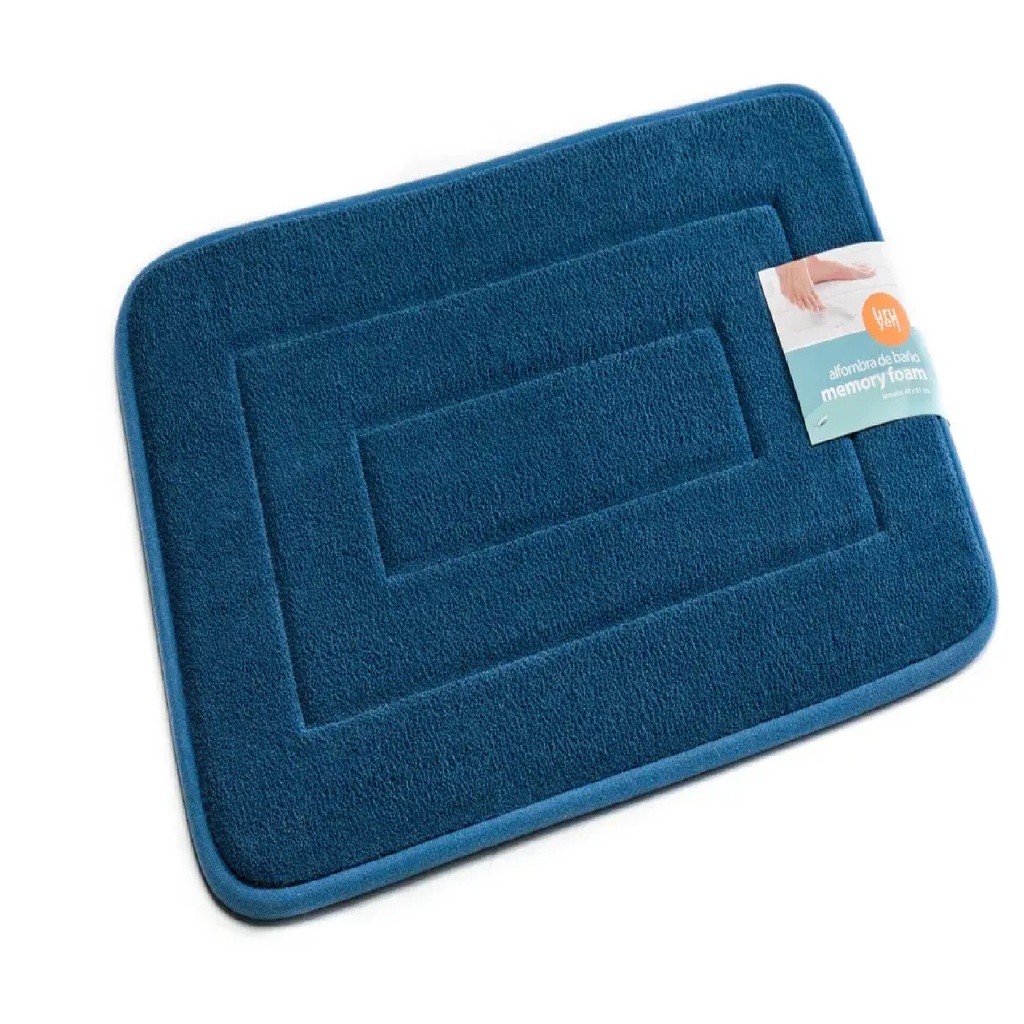 ALFOMBRA DE BAÑO 43X61CM AZUL MARINO MEMORY FOAM