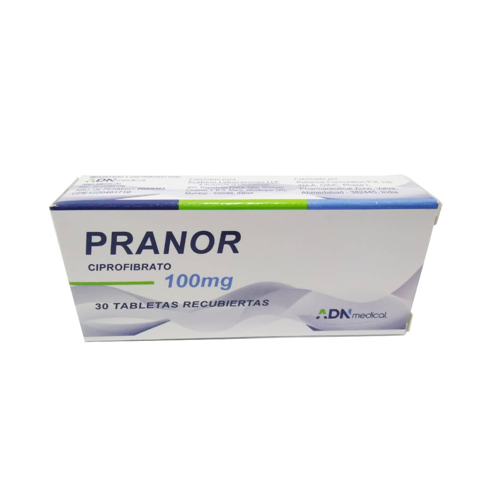 PRANOR  CIPROFIBRATO 100MGX30TAB ADN MEDICAL