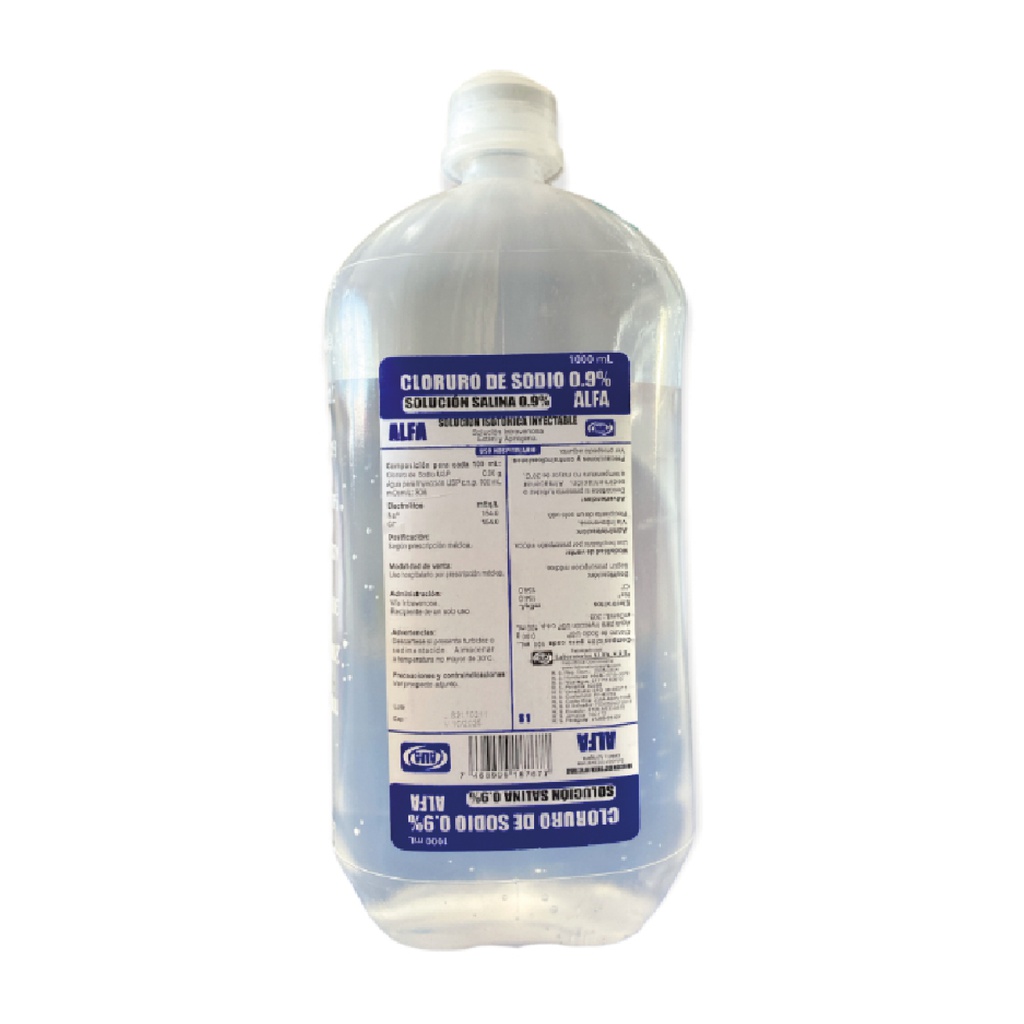 CLORURO DE SODIO 0,9% X 500ML SOL INY ALFA