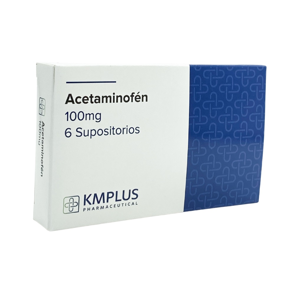 ACETAMINOFEN 100MG X6SUPOSITORIOS KMPLUS
