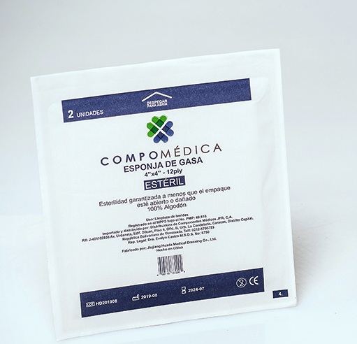 COMPRESA GASA ESTERIL 4X4 X 2PZ X 1UND COMPOMEDICA