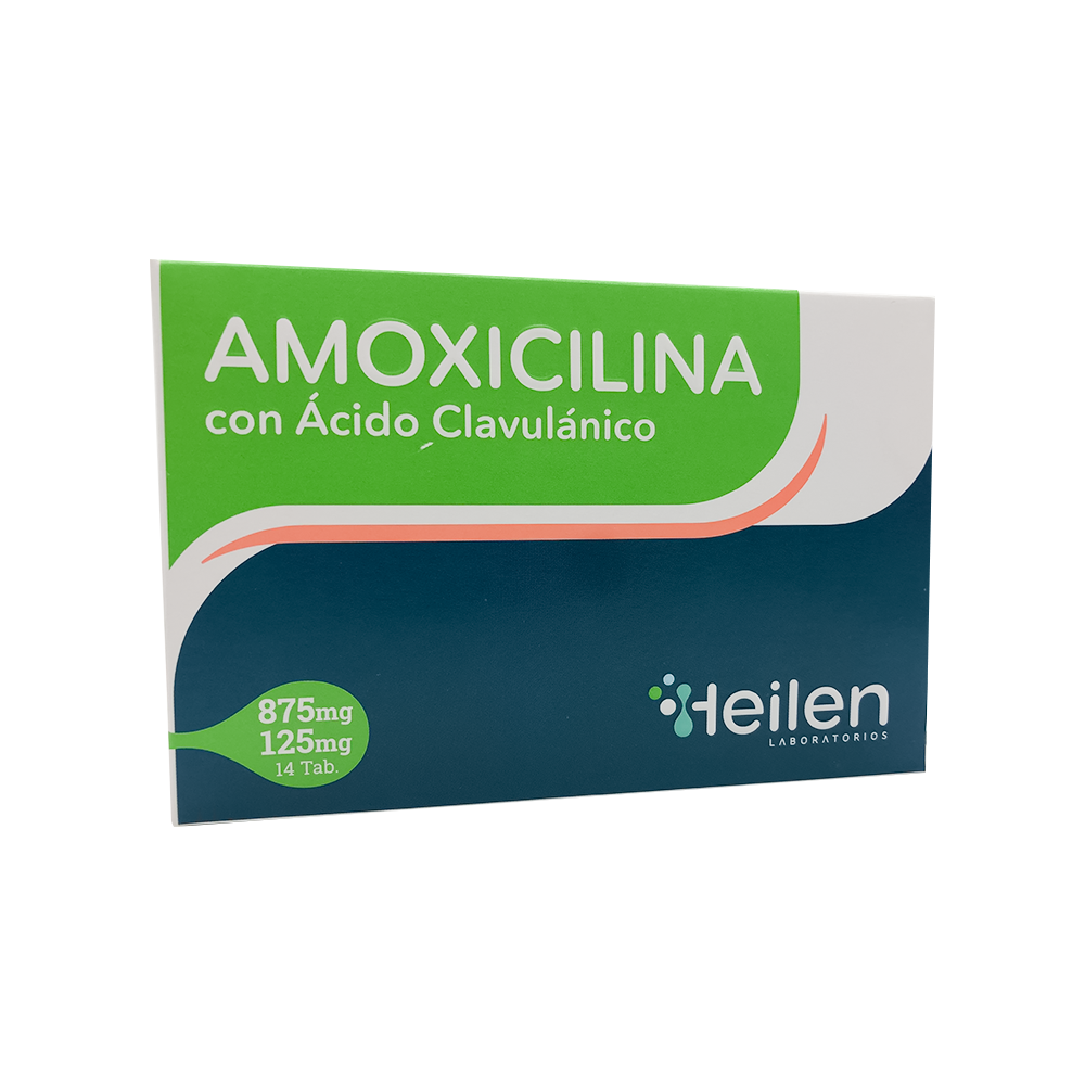 AMOXICILINA ACIDO CLAVU 875MGX14TAB HEILEN