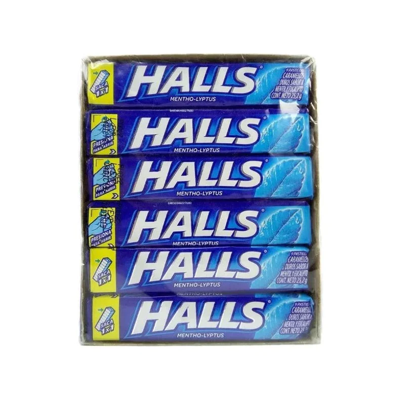 CARAMELOS HALLS MENTHOL LYPTUS AZUL 12UND