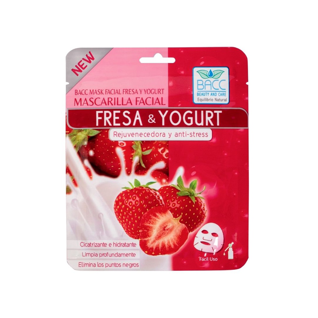 MASCARILLA FACIAL BACC XUND FRESA YOGURT