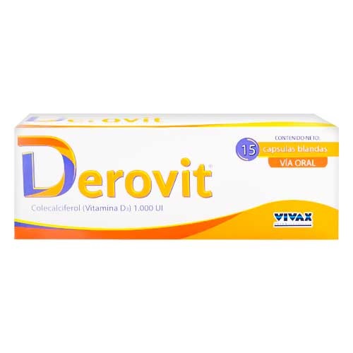 DEROVIT VITAMINA D3 1000 UI X 15 CAPS BLANDAS VIVAX MOROCHOS