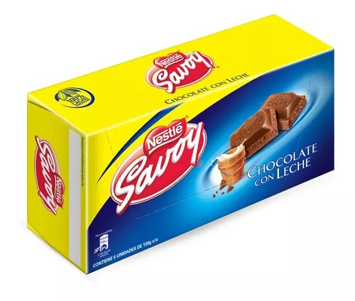 CHOCOLATE SAVOY 130GR X 5UND LECHE