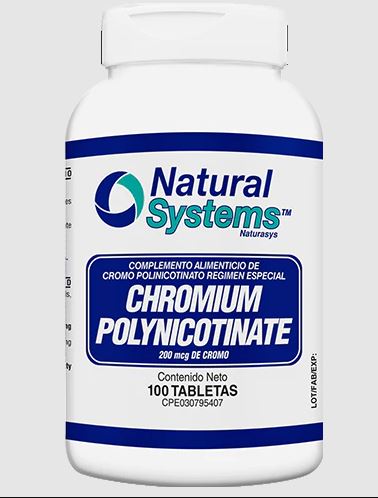 CHROMIUM POLYNICOTINATE 200MCG X 100TAB NATURAL SYSTEMS