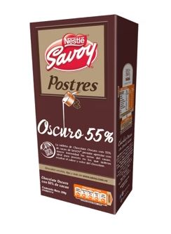 CHOCO SAVOY 200GR X4UND POSTRE OSC55% 