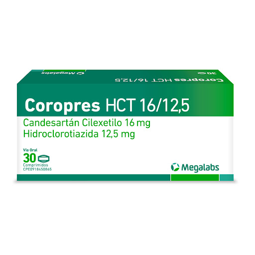 COROPRES HCT 16MG 12,5MG X 30COMP CANDESARTAN HIDRO MEGALABS