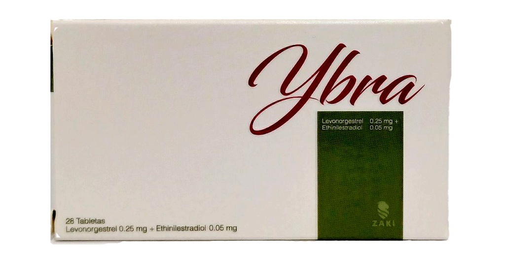 YBRA 0,25MG + 0,05MG X 28 TABLETAS ZAKI