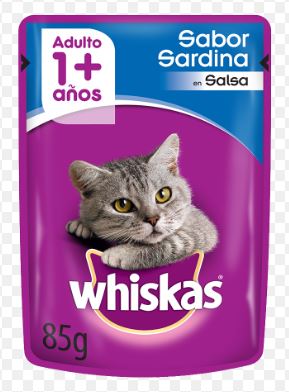 COMIDA HUMEDA WHISKAS 85GR SARDINA ADULTO