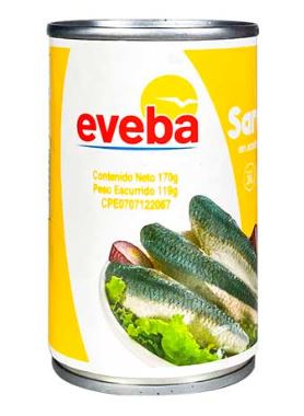 SARDINA EVEBA 170GR ACEITE VEGETAL