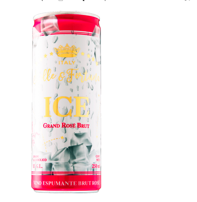 VINO STELLE &amp; FORTUNA 250ML ICE ROSE  BRUT LATA