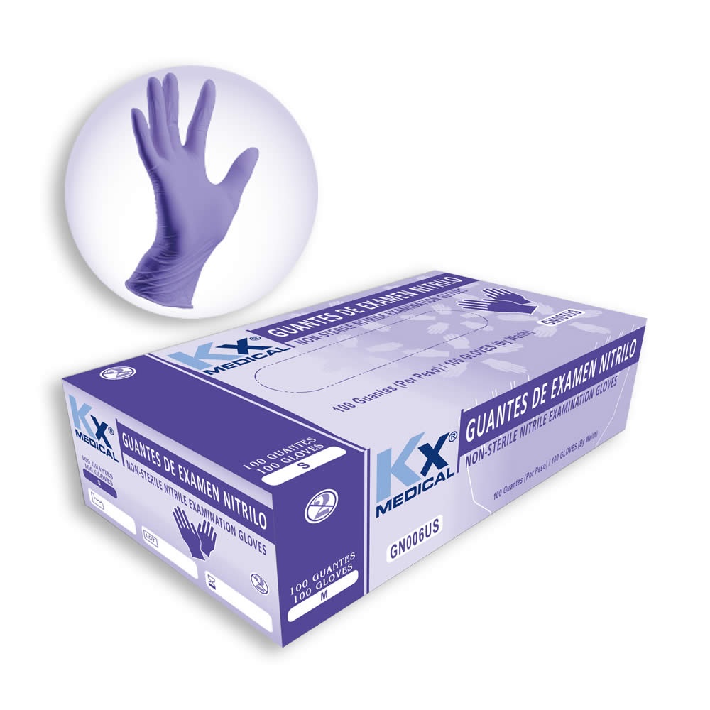 GUANTES DE NITRILO X 100UND TALLA M KXMEDICAL