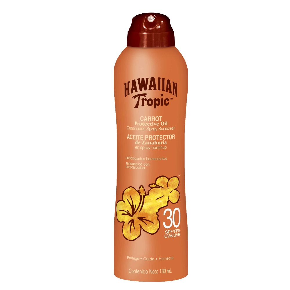 BRONCEADOR HAWAIIAN TROPIC 180ML SPF30 SPRAY ACEITE DE ZANAHORIA