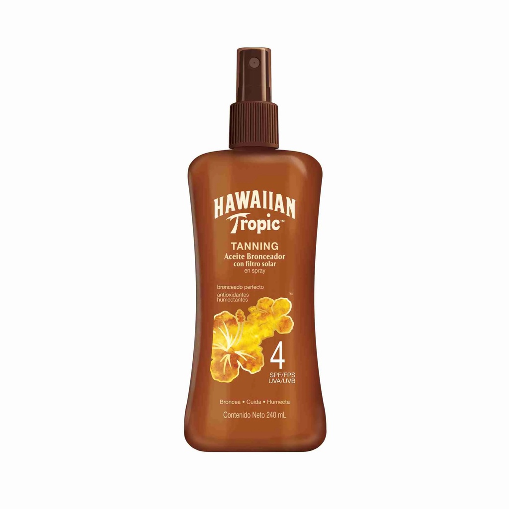 BRONCEADOR HAWAIIAN TROPIC 240ML SPF4 SPRAY ACEITE