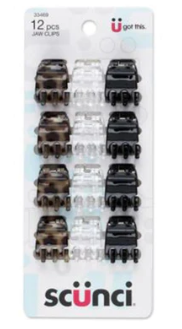 GANCHOS SCUNCI PARA CABELLO 12PZA  CHUNKY JAW