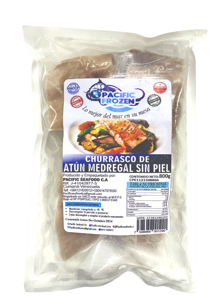 CHURRASCO DE ATUN MEDREGAL PACIFIC FROZEN 800GR SIN PIEL