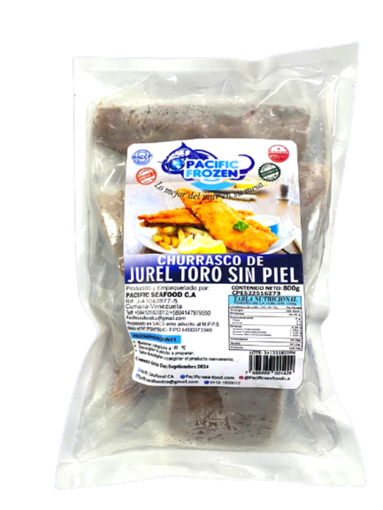 CHURRASCO DE JUREL TORO PACIFIC FROZEN 800GR SIN PIEL