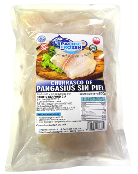 CHURRASCO DE PANGASIUS PACIFIC FROZEN 800GR SIN PIEL