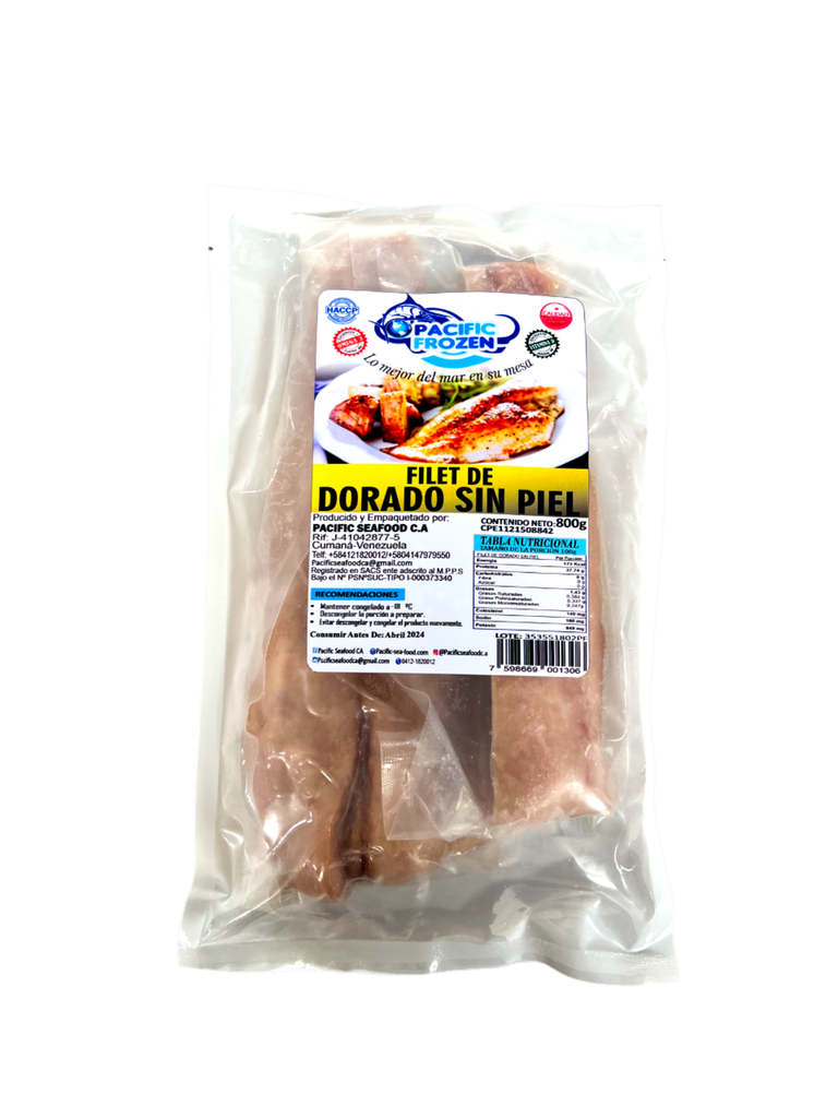 FILET DE DORADO PACIFIC FROZEN 800GR SIN PIEL