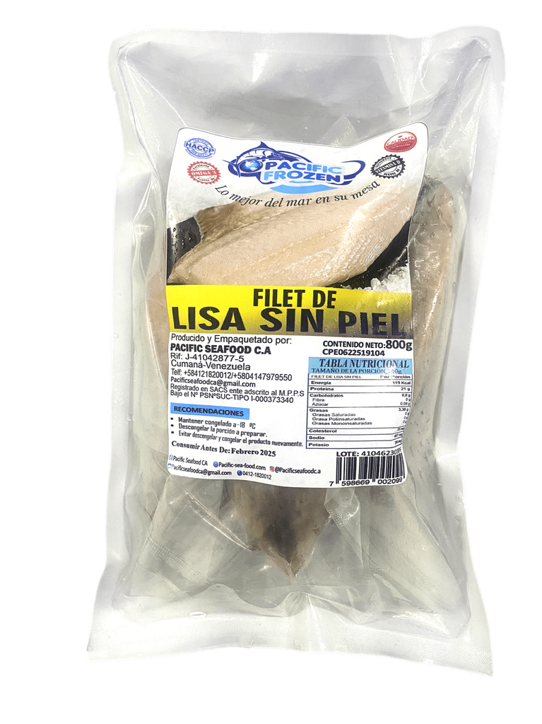 FILET DE LISA PACIFIC FROZEN 800GR SIN PIEL