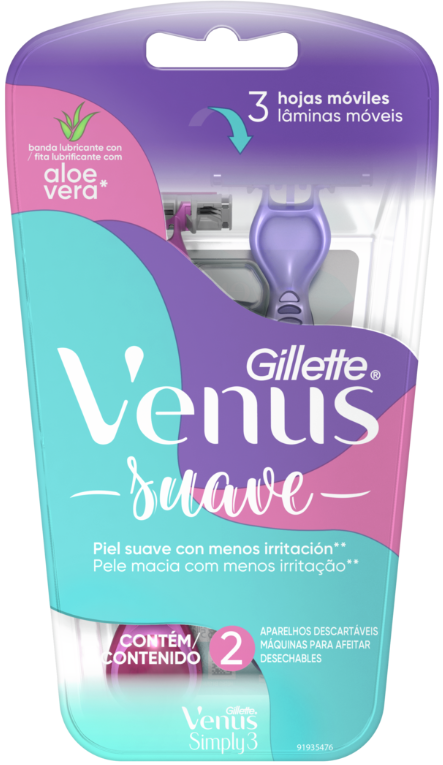 AFEITADORA VENUS 2UND ALOE VERA 3HOJ