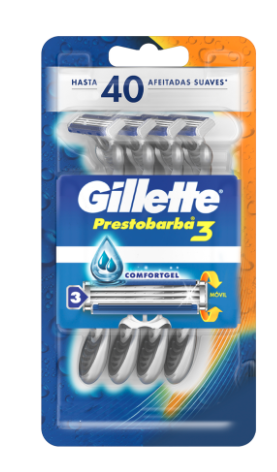 AFEITADORA GILLETTE 4UND PRESTOBARBA 3HOJ