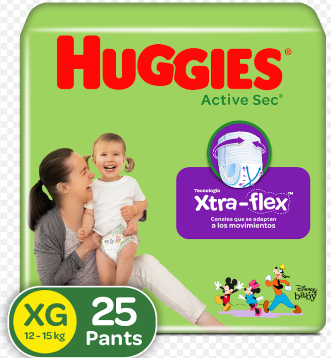 PAÑALES HUGGIES PANTS ACT SEC XG 25UND