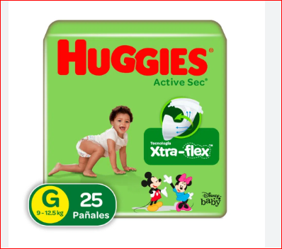 PAÑALES HUGGIES ACT SEC G 25UND