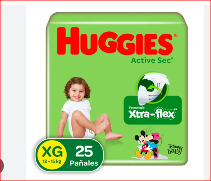 PAÑALES HUGGIES ACT SEC XXG 25UND
