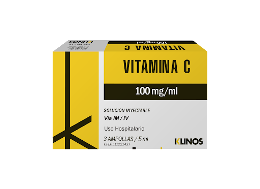 VITAMINA C 100MG / 5ML X 3AMP KLINOS