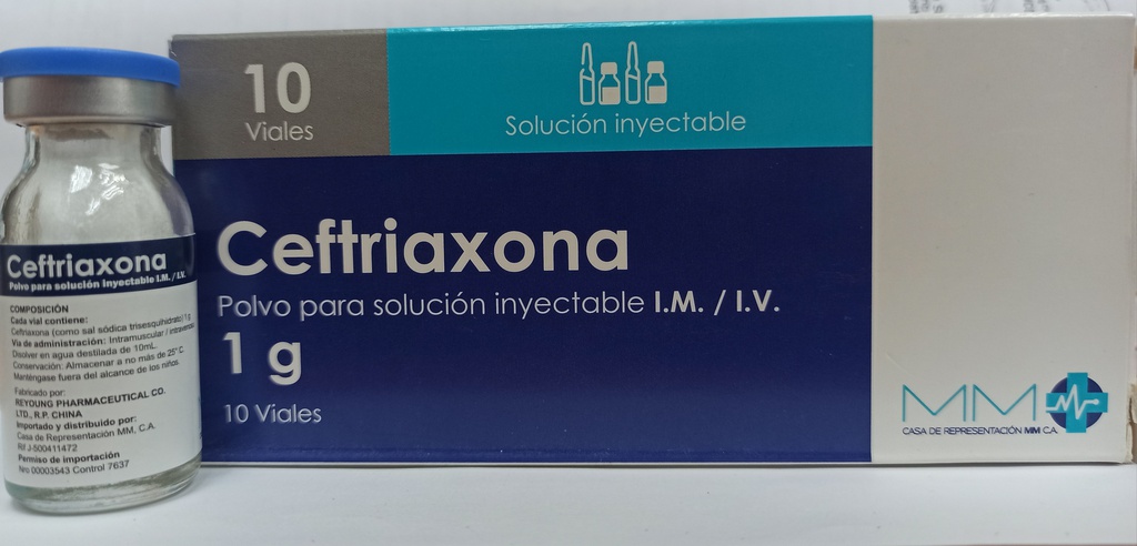 CEFTRIAXONA 1G X 1AMP SOL INY I.V I.M MM