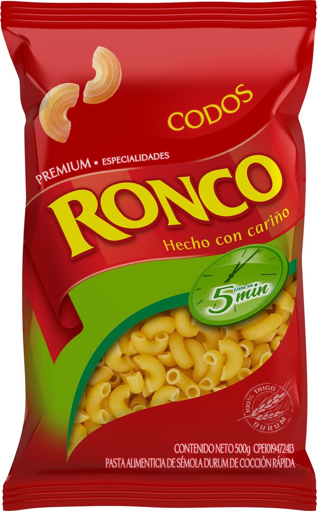 PASTA RONCO 500GR CODOS