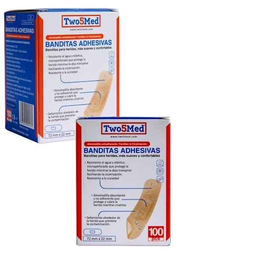 CURITAS ADHESIVAS X 100UND CLASICAS TWO5MED
