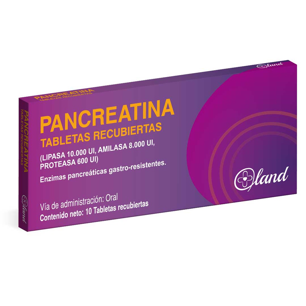PANCREATINA 10000 UI X 10TABL LAND