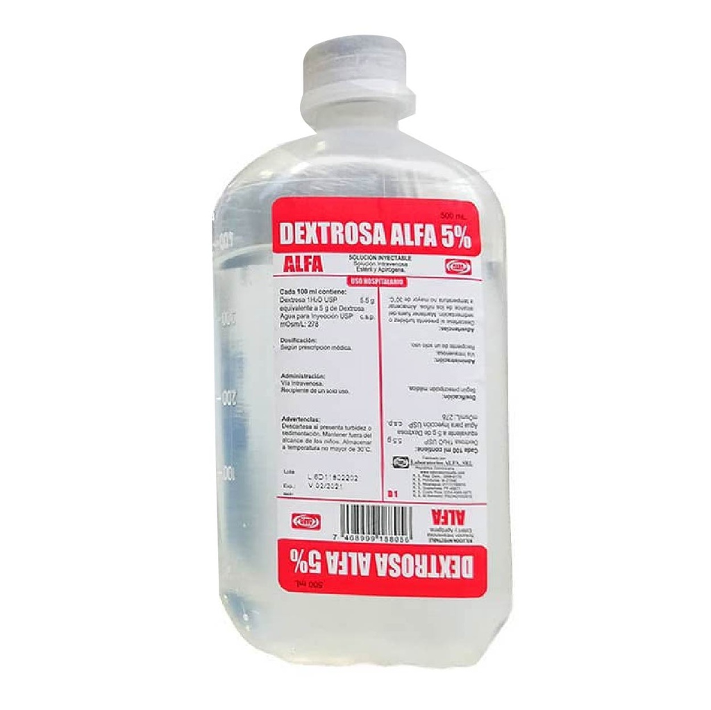 SOLUCION DEXTROSA 5% X 500ML I.V ALFA
