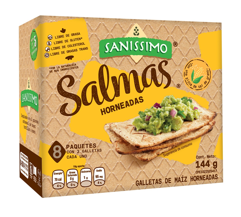 GALLETAS SANISSIMO 144GR SALMAS HORNEADAS
