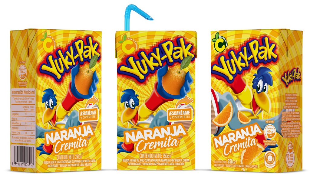 JUGO YUKYPAK 250ML NARANJA CREMITA