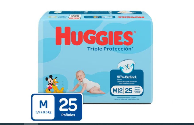 PAÑALES HUGGIES M TRIPLE PROTEC X 25UND