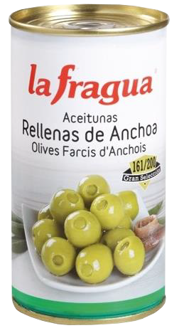 ACEITUNA LA FRAGUA 350GR RELLENAS DE ANCHOA