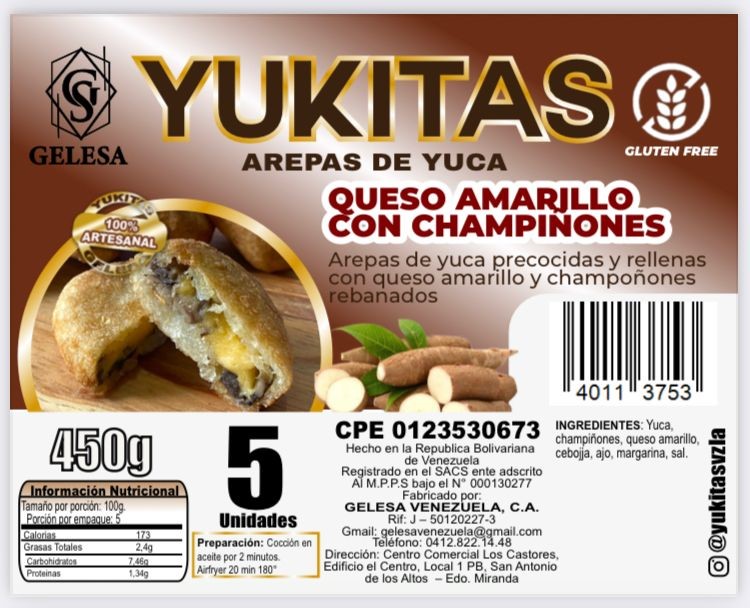 AREPA DE YUCA 450GR CHAMPIÑON 5UND